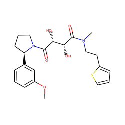 COc1cccc([C@H]2CCCN2C(=O)[C@H](O)[C@@H](O)C(=O)N(C)CCc2cccs2)c1 ZINC000045338500