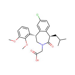 COc1cccc([C@H]2CN(CC(=O)O)C(=O)[C@H](CC(C)C)c3ccc(Cl)cc32)c1OC ZINC000071315977