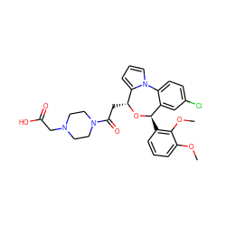 COc1cccc([C@H]2O[C@H](CC(=O)N3CCN(CC(=O)O)CC3)c3cccn3-c3ccc(Cl)cc32)c1OC ZINC000084690457