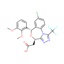 COc1cccc([C@H]2O[C@H](CC(=O)O)c3nnc(C(F)(F)F)n3-c3ccc(Cl)cc32)c1OC ZINC000096285784