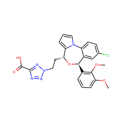 COc1cccc([C@H]2O[C@H](CCn3nnc(C(=O)O)n3)c3cccn3-c3ccc(Cl)cc32)c1OC ZINC000084671939