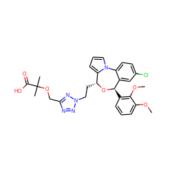 COc1cccc([C@H]2O[C@H](CCn3nnc(COC(C)(C)C(=O)O)n3)c3cccn3-c3ccc(Cl)cc32)c1OC ZINC000084712249