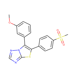 COc1cccc(-c2c(-c3ccc(S(C)(=O)=O)cc3)sc3ncnn23)c1 ZINC000027710702