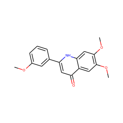 COc1cccc(-c2cc(=O)c3cc(OC)c(OC)cc3[nH]2)c1 ZINC000005503288