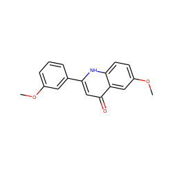 COc1cccc(-c2cc(=O)c3cc(OC)ccc3[nH]2)c1 ZINC000005503294