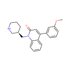 COc1cccc(-c2cc(=O)n(C[C@@H]3CCCNC3)c3ccccc23)c1 ZINC000095586209