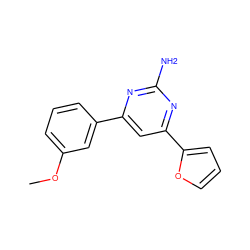 COc1cccc(-c2cc(-c3ccco3)nc(N)n2)c1 ZINC000062710316