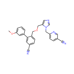 COc1cccc(-c2cc(C#N)ccc2COCc2cncn2Cc2ccc(C#N)cn2)c1 ZINC000028376555