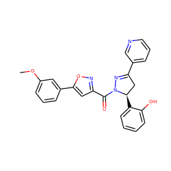 COc1cccc(-c2cc(C(=O)N3N=C(c4cccnc4)C[C@H]3c3ccccc3O)no2)c1 ZINC000071282297