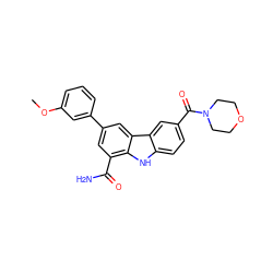 COc1cccc(-c2cc(C(N)=O)c3[nH]c4ccc(C(=O)N5CCOCC5)cc4c3c2)c1 ZINC000113205082