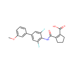 COc1cccc(-c2cc(F)c(NC(=O)C3=C(C(=O)O)CCC3)c(F)c2)c1 ZINC000028524030