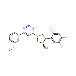 COc1cccc(-c2cc(N3C[C@H](c4cc(F)c(F)cc4F)[C@@H](N)C3)ncn2)c1 ZINC000028823836