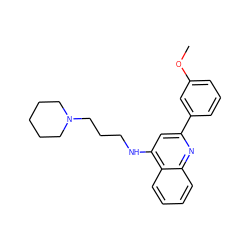 COc1cccc(-c2cc(NCCCN3CCCCC3)c3ccccc3n2)c1 ZINC000208043008