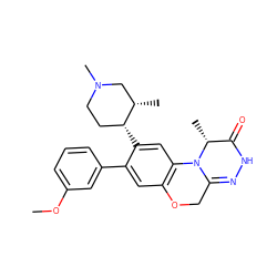 COc1cccc(-c2cc3c(cc2[C@@H]2CCN(C)C[C@@H]2C)N2C(=NNC(=O)[C@H]2C)CO3)c1 ZINC000217636985