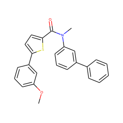 COc1cccc(-c2ccc(C(=O)N(C)c3cccc(-c4ccccc4)c3)s2)c1 ZINC000095582858