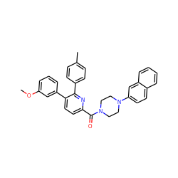 COc1cccc(-c2ccc(C(=O)N3CCN(c4ccc5ccccc5c4)CC3)nc2-c2ccc(C)cc2)c1 ZINC000071296601