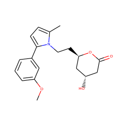 COc1cccc(-c2ccc(C)n2CC[C@@H]2C[C@@H](O)CC(=O)O2)c1 ZINC000026835999