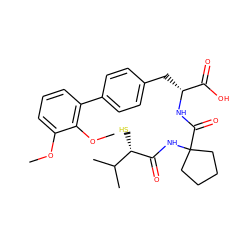 COc1cccc(-c2ccc(C[C@@H](NC(=O)C3(NC(=O)[C@@H](S)C(C)C)CCCC3)C(=O)O)cc2)c1OC ZINC000027206335