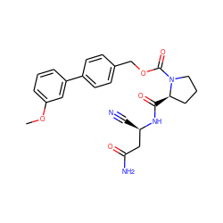 COc1cccc(-c2ccc(COC(=O)N3CCC[C@H]3C(=O)N[C@H](C#N)CC(N)=O)cc2)c1 ZINC000169338861