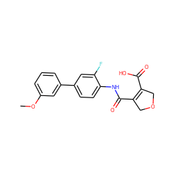 COc1cccc(-c2ccc(NC(=O)C3=C(C(=O)O)COC3)c(F)c2)c1 ZINC000028524486