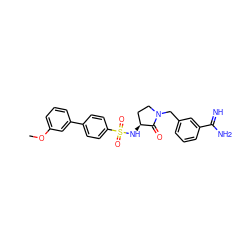 COc1cccc(-c2ccc(S(=O)(=O)N[C@H]3CCN(Cc4cccc(C(=N)N)c4)C3=O)cc2)c1 ZINC000013800260