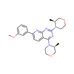 COc1cccc(-c2ccc3c(N4CCOC[C@@H]4C)nc(N4CCOC[C@@H]4C)nc3n2)c1 ZINC000139596197