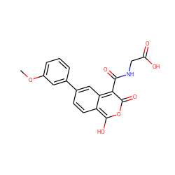 COc1cccc(-c2ccc3c(O)oc(=O)c(C(=O)NCC(=O)O)c3c2)c1 ZINC000114874615