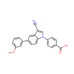 COc1cccc(-c2ccc3c(c2)c(C#N)cn3-c2ccc(C(=O)O)cc2)c1 ZINC000202394597