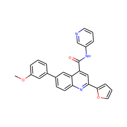 COc1cccc(-c2ccc3nc(-c4ccco4)cc(C(=O)Nc4cccnc4)c3c2)c1 ZINC000150147153