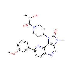 COc1cccc(-c2ccc3ncc4c(c3n2)n(C2CCN(C(=O)[C@H](C)O)CC2)c(=O)n4C)c1 ZINC000118527243