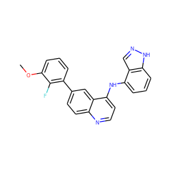 COc1cccc(-c2ccc3nccc(Nc4cccc5[nH]ncc45)c3c2)c1F ZINC000143000652