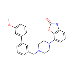 COc1cccc(-c2cccc(CN3CCN(c4cccc5[nH]c(=O)oc45)CC3)c2)c1 ZINC000026469475