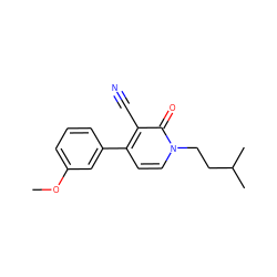 COc1cccc(-c2ccn(CCC(C)C)c(=O)c2C#N)c1 ZINC000084758228