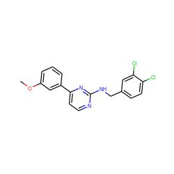 COc1cccc(-c2ccnc(NCc3ccc(Cl)c(Cl)c3)n2)c1 ZINC000096271440