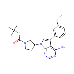 COc1cccc(-c2cn([C@@H]3CCN(C(=O)OC(C)(C)C)C3)c3ncnc(N)c23)c1 ZINC000027985503