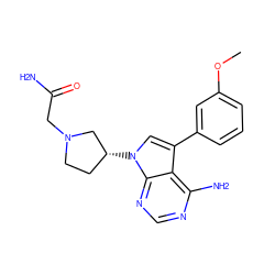 COc1cccc(-c2cn([C@@H]3CCN(CC(N)=O)C3)c3ncnc(N)c23)c1 ZINC000027981474