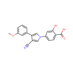 COc1cccc(-c2cn(-c3ccc(C(=O)O)c(O)c3)cc2C#N)c1 ZINC000200835591