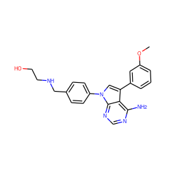 COc1cccc(-c2cn(-c3ccc(CNCCO)cc3)c3ncnc(N)c23)c1 ZINC000003815323