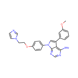 COc1cccc(-c2cn(-c3ccc(OCCn4ccnc4)cc3)c3ncnc(N)c23)c1 ZINC000040897796