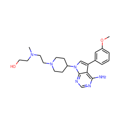 COc1cccc(-c2cn(C3CCN(CCN(C)CCO)CC3)c3ncnc(N)c23)c1 ZINC000027979185