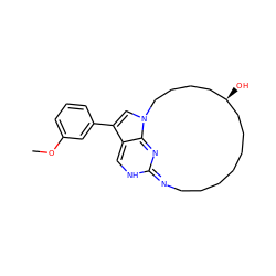 COc1cccc(-c2cn3c4c2=CNC(=NCCCCCCC[C@H](O)CCCC3)N=4)c1 ZINC001772599099