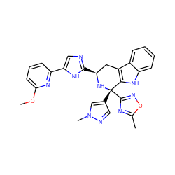 COc1cccc(-c2cnc([C@H]3Cc4c([nH]c5ccccc45)[C@](c4cnn(C)c4)(c4noc(C)n4)N3)[nH]2)n1 ZINC000653746411