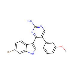 COc1cccc(-c2cnc(N)nc2-c2c[nH]c3cc(Br)ccc23)c1 ZINC000072140929