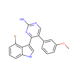 COc1cccc(-c2cnc(N)nc2-c2c[nH]c3cccc(Br)c23)c1 ZINC000072108037