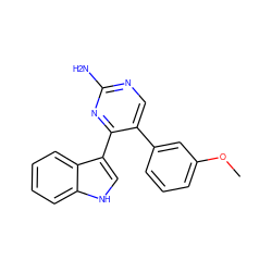 COc1cccc(-c2cnc(N)nc2-c2c[nH]c3ccccc23)c1 ZINC000043011494