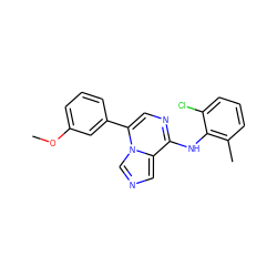 COc1cccc(-c2cnc(Nc3c(C)cccc3Cl)c3cncn23)c1 ZINC000028642289