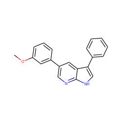 COc1cccc(-c2cnc3[nH]cc(-c4ccccc4)c3c2)c1 ZINC000103225114