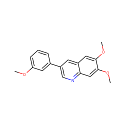 COc1cccc(-c2cnc3cc(OC)c(OC)cc3c2)c1 ZINC000013737704