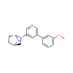 COc1cccc(-c2cncc([C@@H]3C[C@H]4CC[C@H]3N4)c2)c1 ZINC000261172998