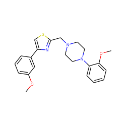 COc1cccc(-c2csc(CN3CCN(c4ccccc4OC)CC3)n2)c1 ZINC000013782143